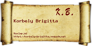 Korbely Brigitta névjegykártya